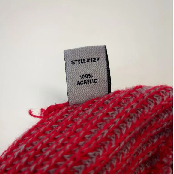 Slouchy Beanie Knit Heathered Red and Gray  Brrr Hoppy Red - Picture 9 of 9